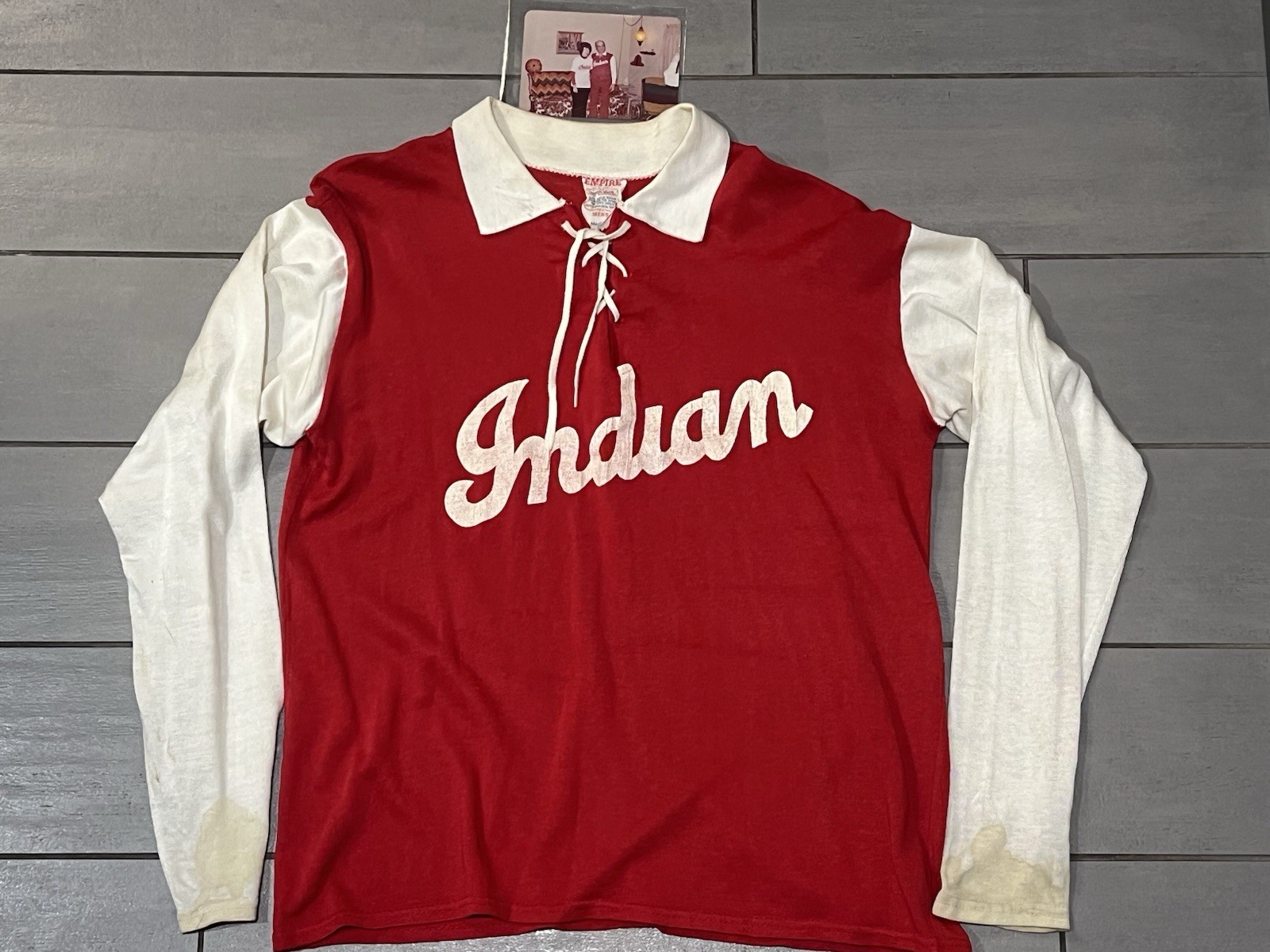 RARE Vintage 1950-60s Empire Tag Indian Motorcycle Club Racing Jersey LARGE