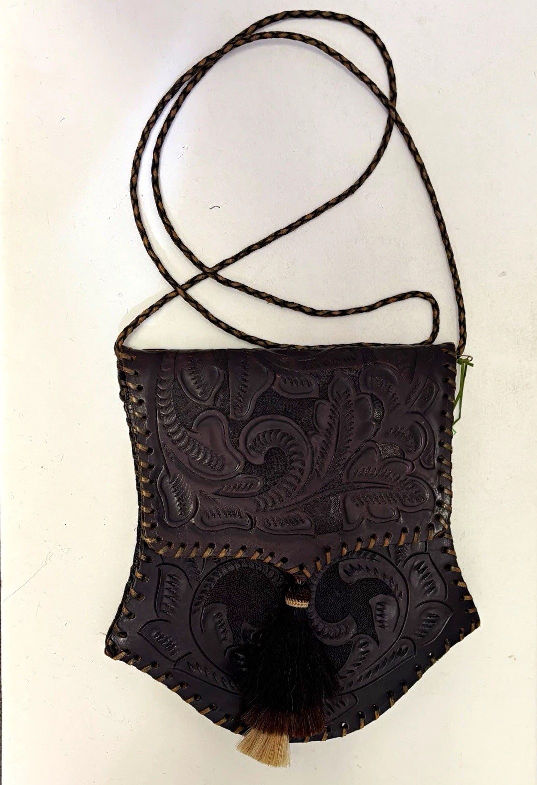 Chaya Santa Fe Brown Hand Embossed Floral Western Shoulder Bag Tassel Magnetic Chaya Santa Fe Brown Hand Embossed Floral Western Shoulder Bag Tassel Magnetic