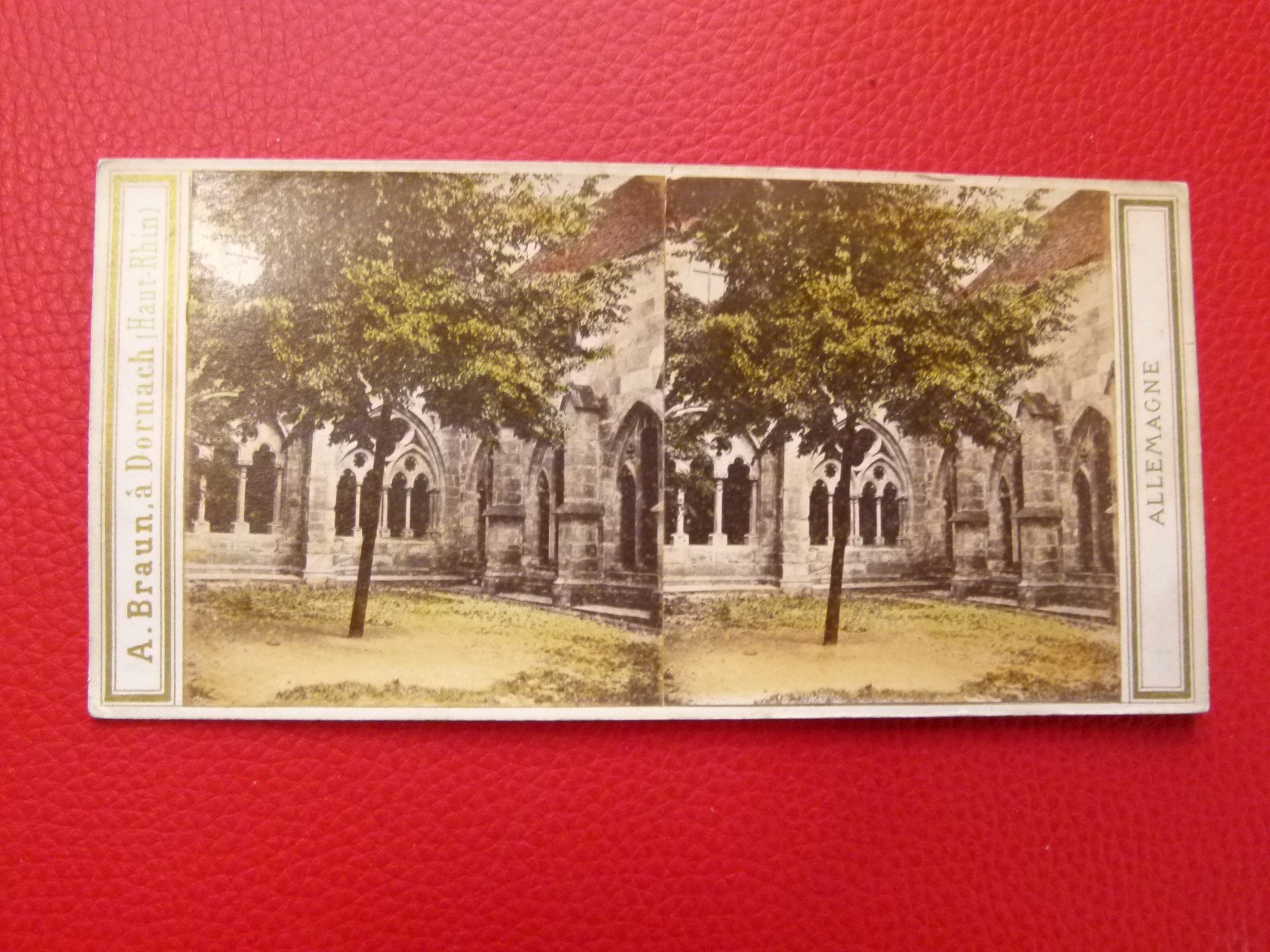 Stereo Image Thuringia Erfurt Cloister Coloured by Braun approx. 1898 158. Stereo Image Thuringia Erfurt Cloister Coloured by Braun approx. 1898 158.