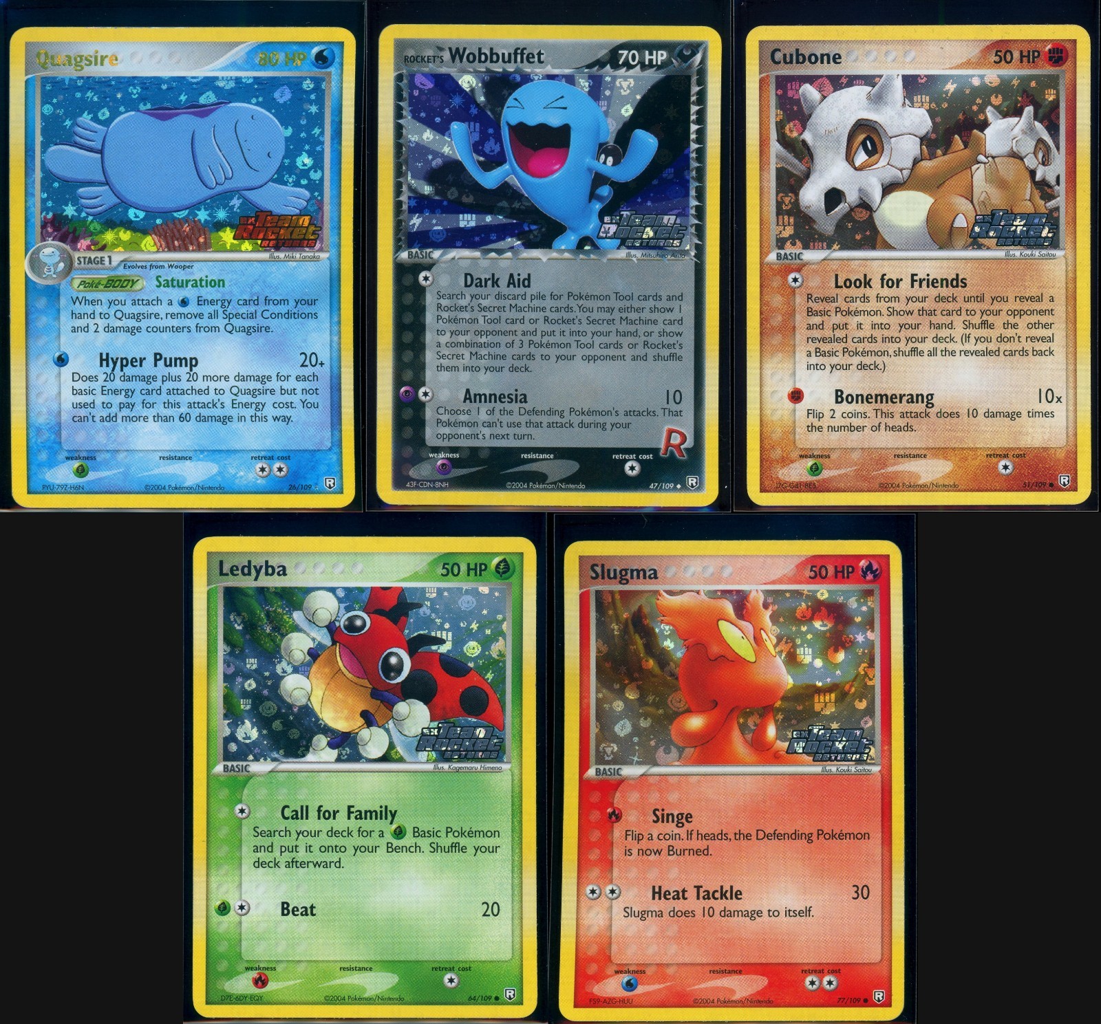 Pokemon EX TEAM ROCKET RETURNS - 5 Reverse Holo Cards - ENG - Near Mint