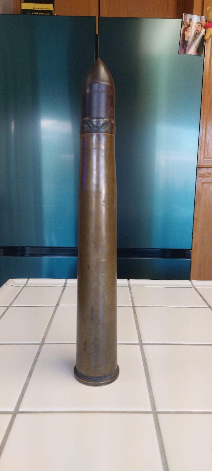 Vintage WWII 1945 40MM MK2 Brass Trench Art Artillery Shell 