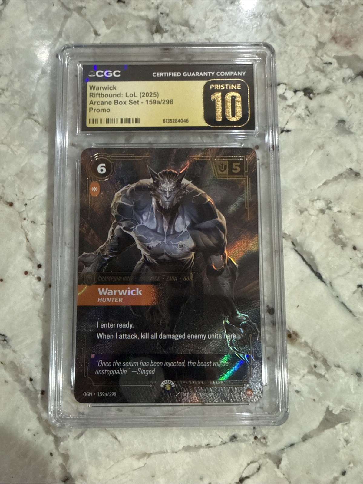 2025 Riftbound Warwick Arcane Box Set 159a/298 CGC PRISTINE 10 🔥🔥 2025 Riftbound Warwick Arcane Box Set 159a/298 CGC PRISTINE 10 🔥🔥