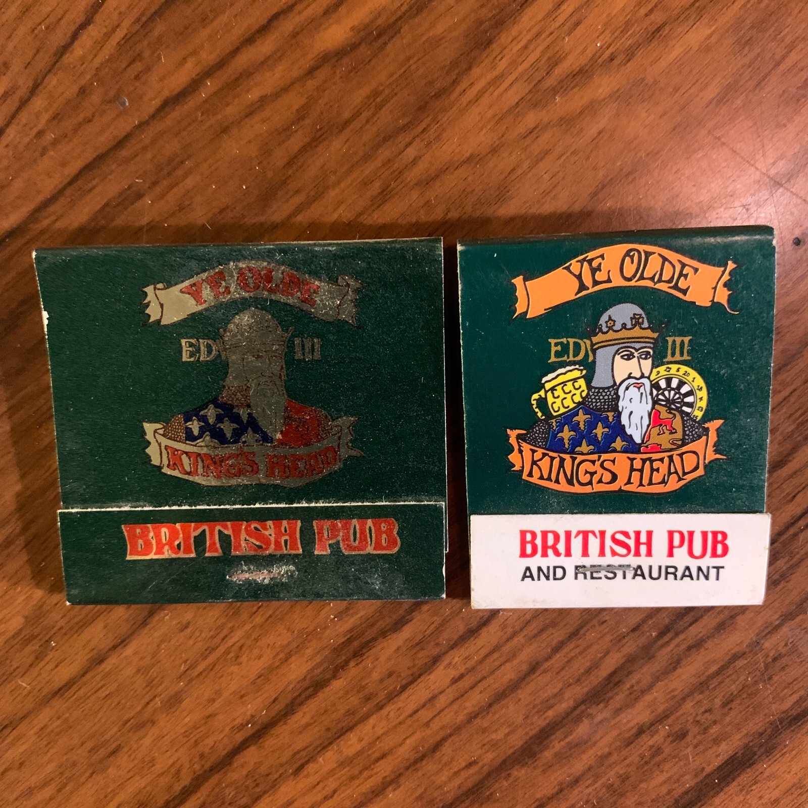 2 VTG Olde King\'s Head British Pub Matches Matchbook Santa Monica CA California