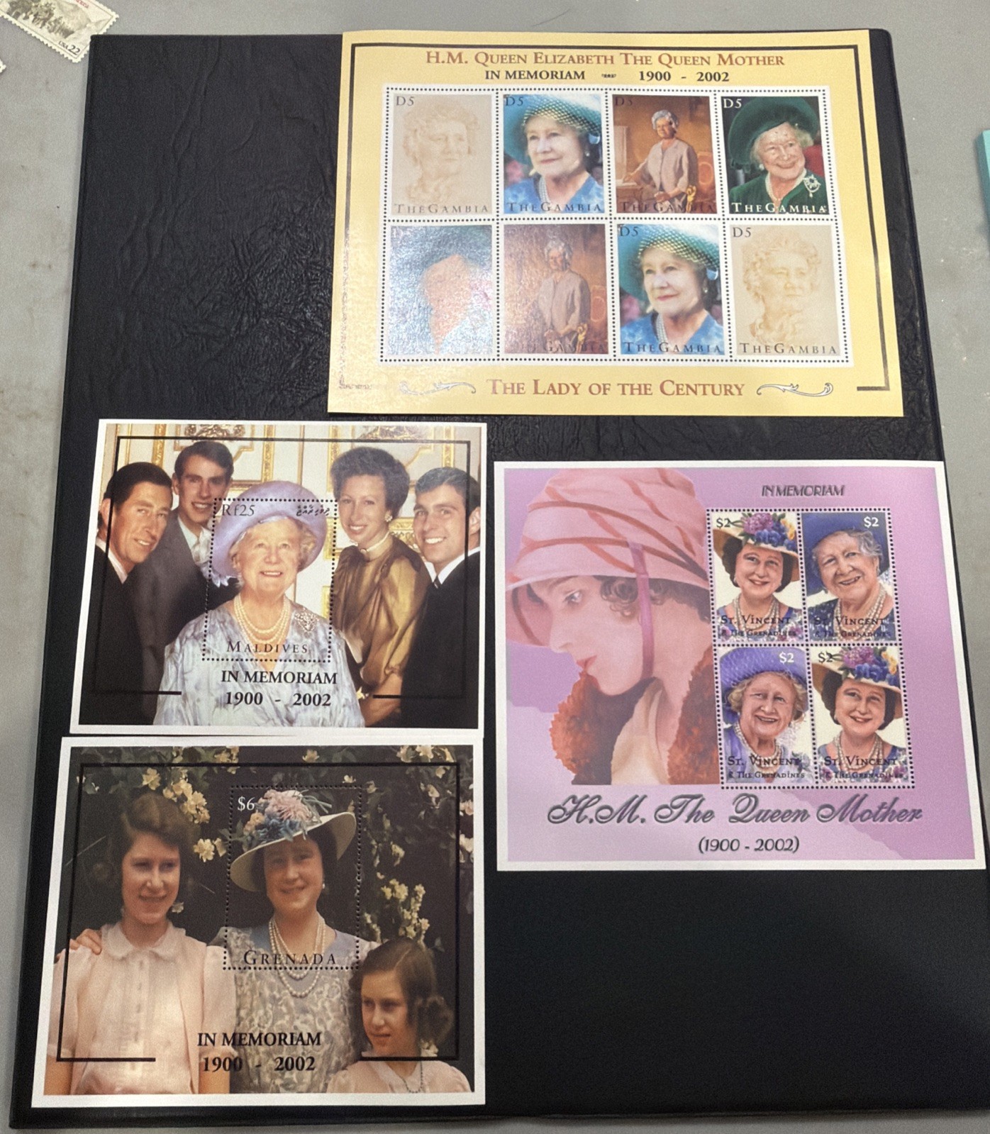 In Memoriam Queen Mother 2002 Maldives, Grenada, Gambia St Vincent 14 Stamps E11
