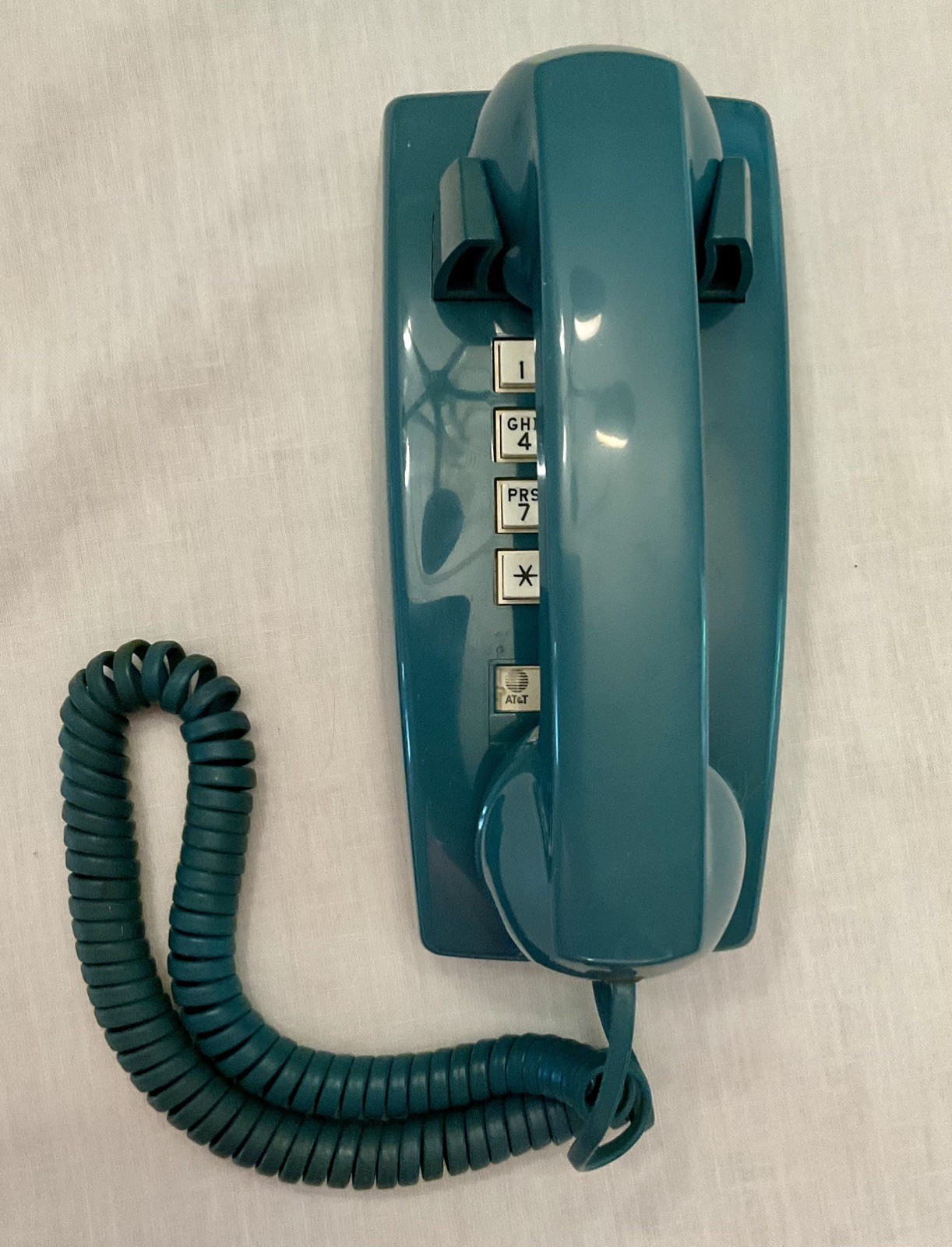 AT&T Teal Blue Push Button/Touch Tone Wall Phone 1990s