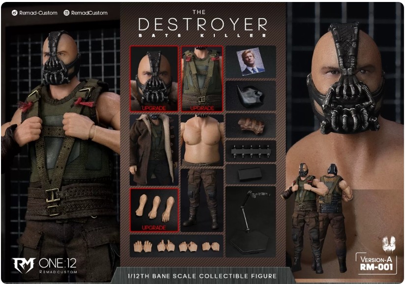 Remad Custom RM001 1/12 The Dark Knight Bane Batman Male Action Figure Model Toy Remad Custom RM001 1/12 The Dark Knight Bane Batman Male Action Figure Model Toy