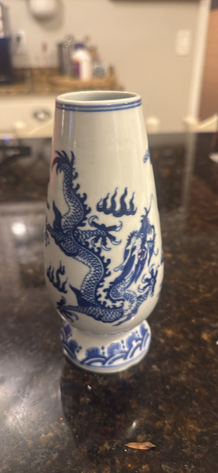 Vintage Chinese Dynasty Blue Dragonware Vase 6 1/2” Vintage Chinese Dynasty Blue Dragonware Vase 6 1/2”