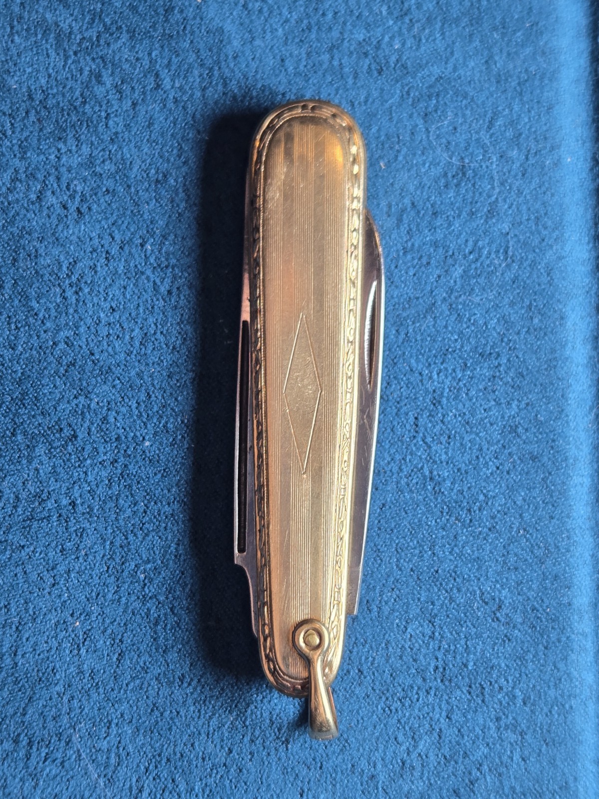 Vintage A&Z Chain Company GF Art Deco gentleman's pocket watch fob pen knife