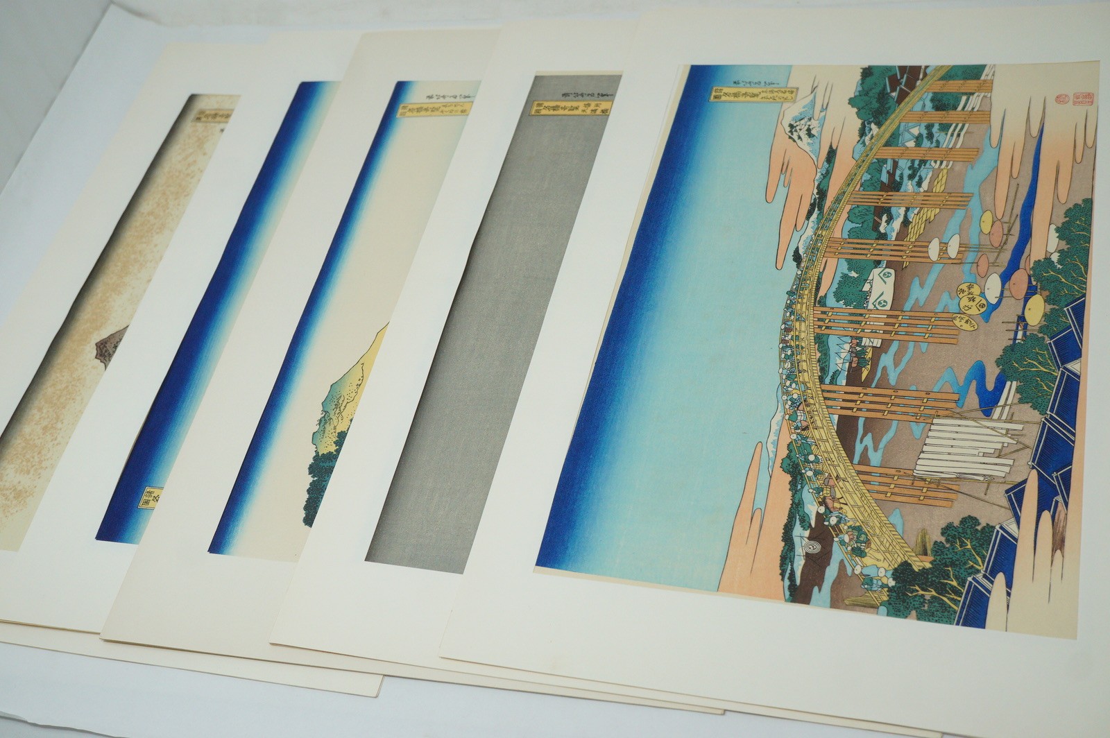 Katsushika Hokusai-6 Bridges of Various Provinces-Woodblock Reprints 0708G3 Katsushika Hokusai-6 Bridges of Various Provinces-Woodblock Reprints 0708G3