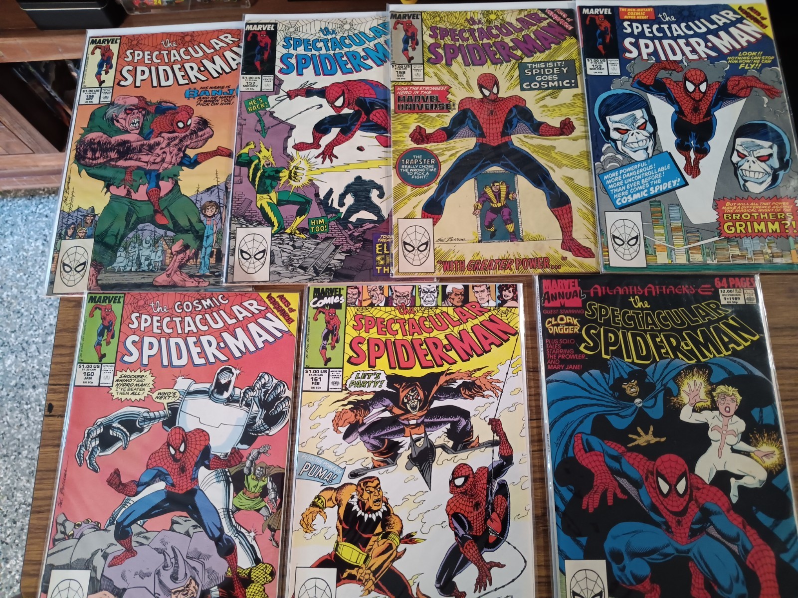 The Spectacular Spider-Man #156-161 + Annual #9 Book Lot of 7 comics (1989-1991) The Spectacular Spider-Man #156-161 + Annual #9 Book Lot of 7 comics (1989-1991)