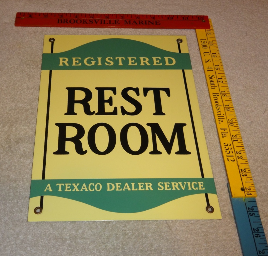VINTAGE TEXACO RESTROOM BATHROOM DEALER 12\ VINTAGE TEXACO RESTROOM BATHROOM DEALER 12\