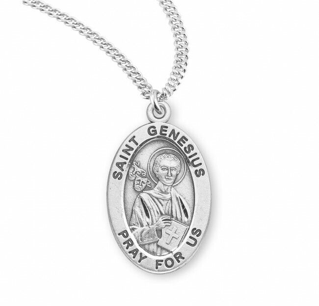 St. Genesius Sterling Silver Necklace 