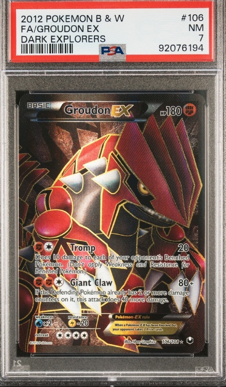 Pokemon Groudon EX Full Art Dark Explorers 106/108 PSA 7 Pokemon Groudon EX Full Art Dark Explorers 106/108 PSA 7