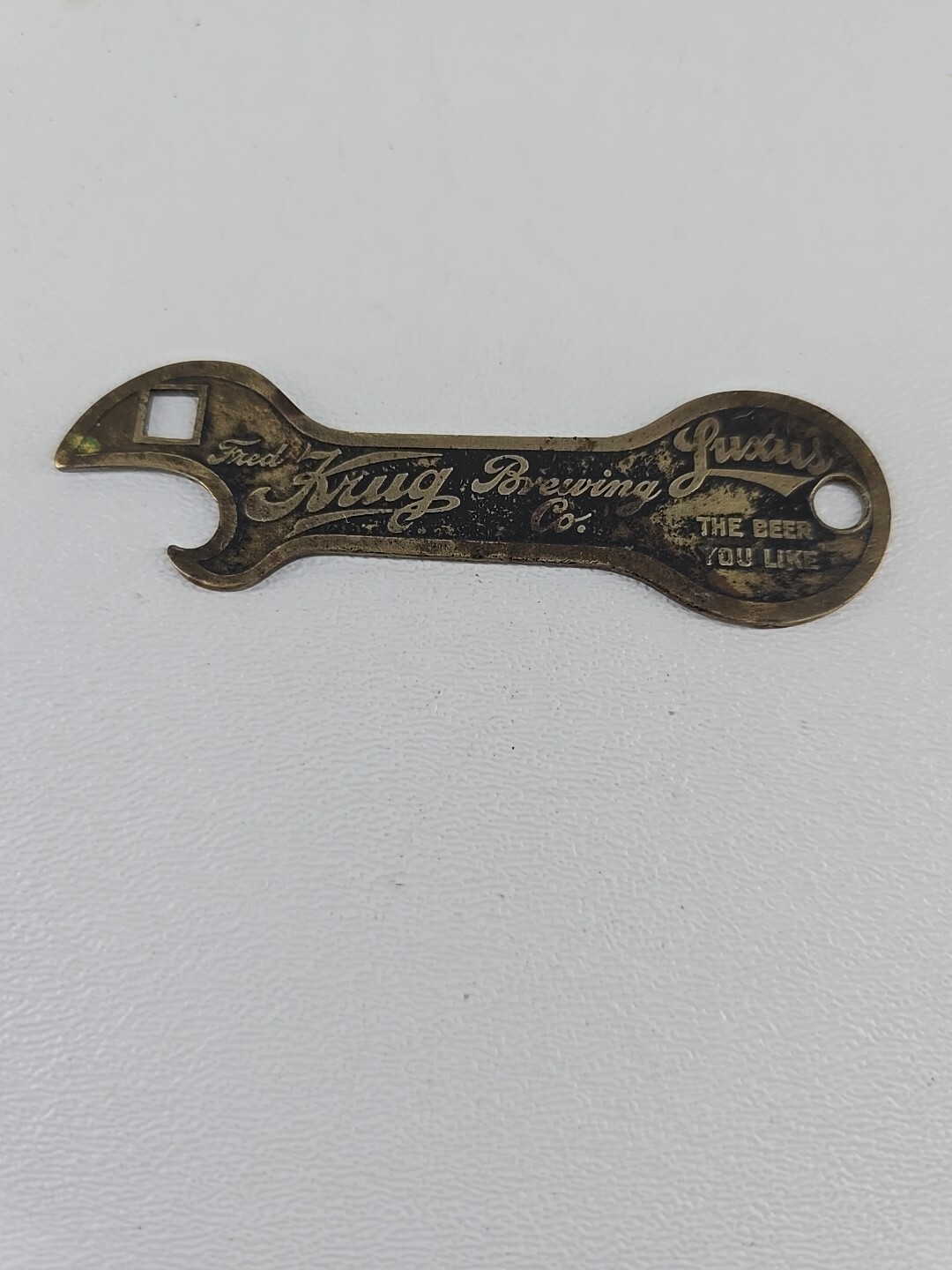 Rare Fred Krug Brewery Omaha NE Advertising Luxus Beer Bottle Opener Key Chain Rare Fred Krug Brewery Omaha NE Advertising Luxus Beer Bottle Opener Key Chain