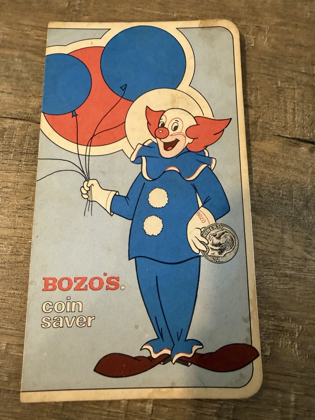 Vintage Bozo The Clown Dime Saver Booklet Coin Saver Willard United Bank