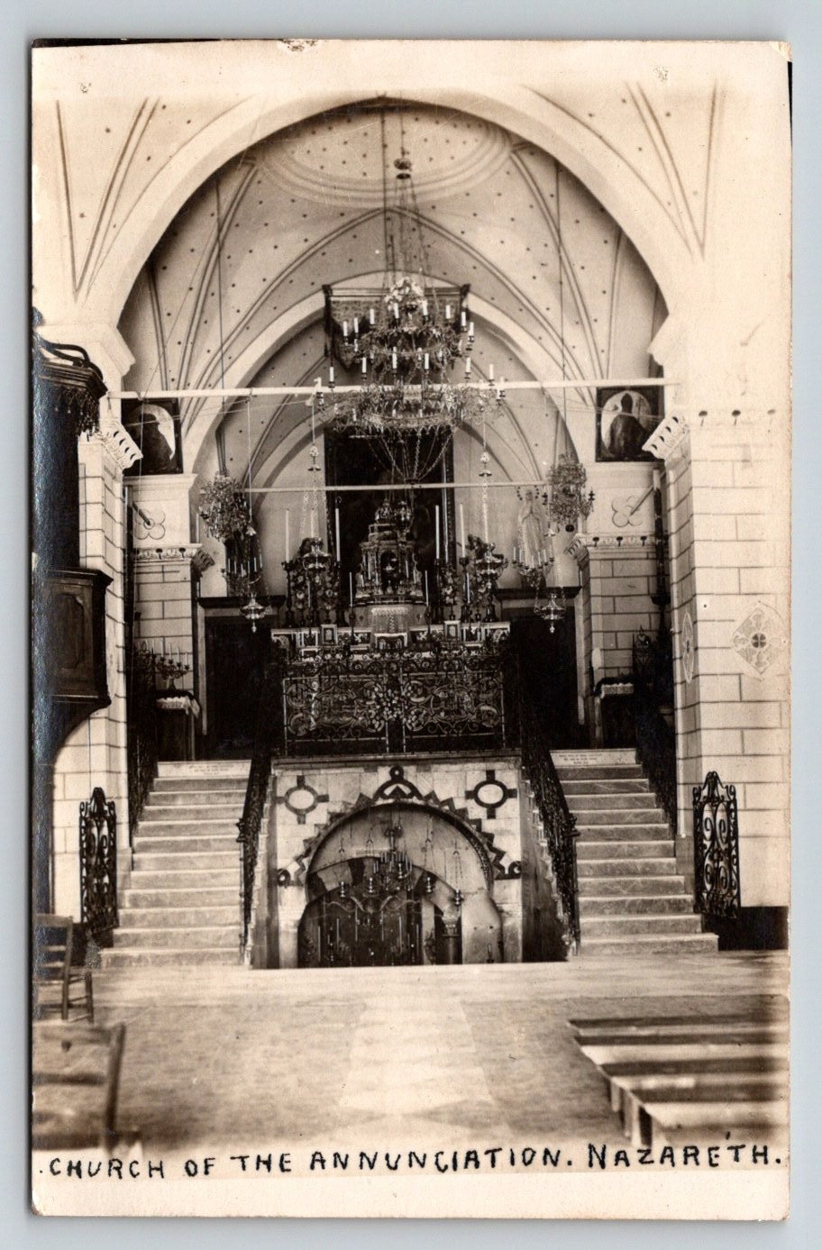RPPC Church of the Annunciation Nazareth Holy Land Vintage Postcard RPPC Church of the Annunciation Nazareth Holy Land Vintage Postcard