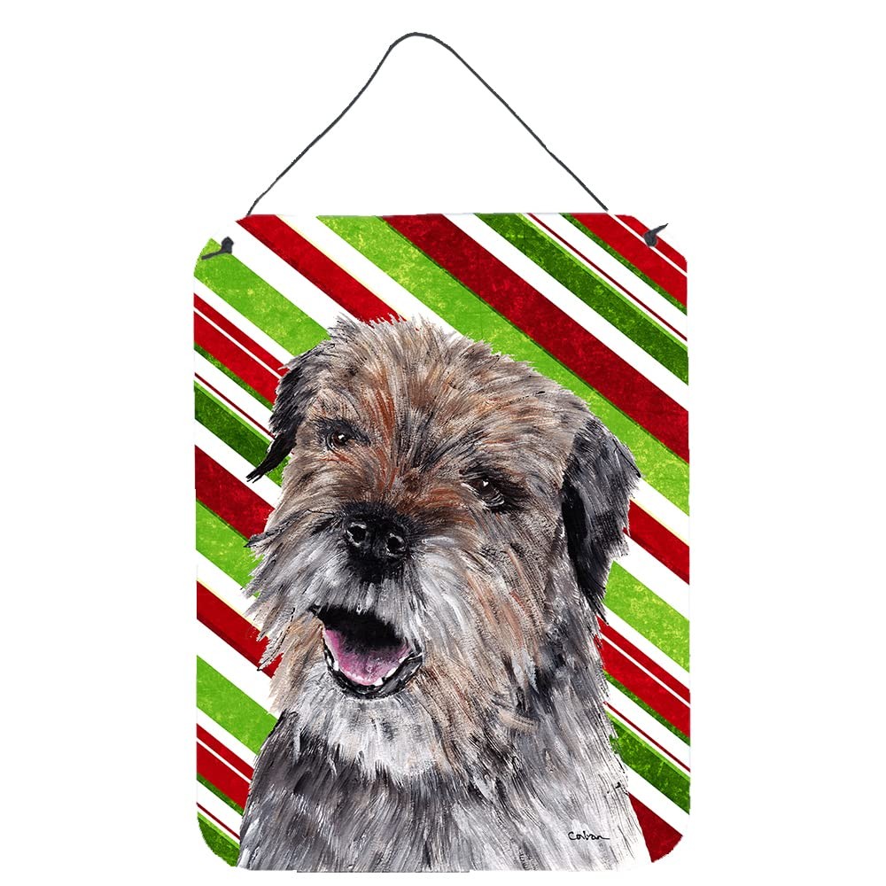 Caroline's Treasures SC9613DS1216 Border Terrier Candy Cane Christmas Sign 12x16