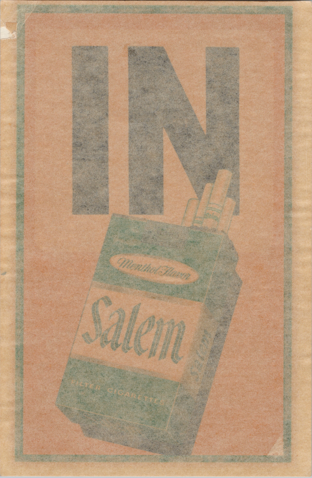 NOS 1965 Vintage SALEM Cigarettes Store Door Window Decal Sign Scarce