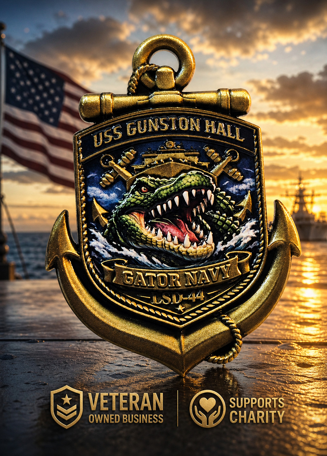 USS Gunston Hall LSD-44 Challenge Coin | Gator Navy Coin 212
