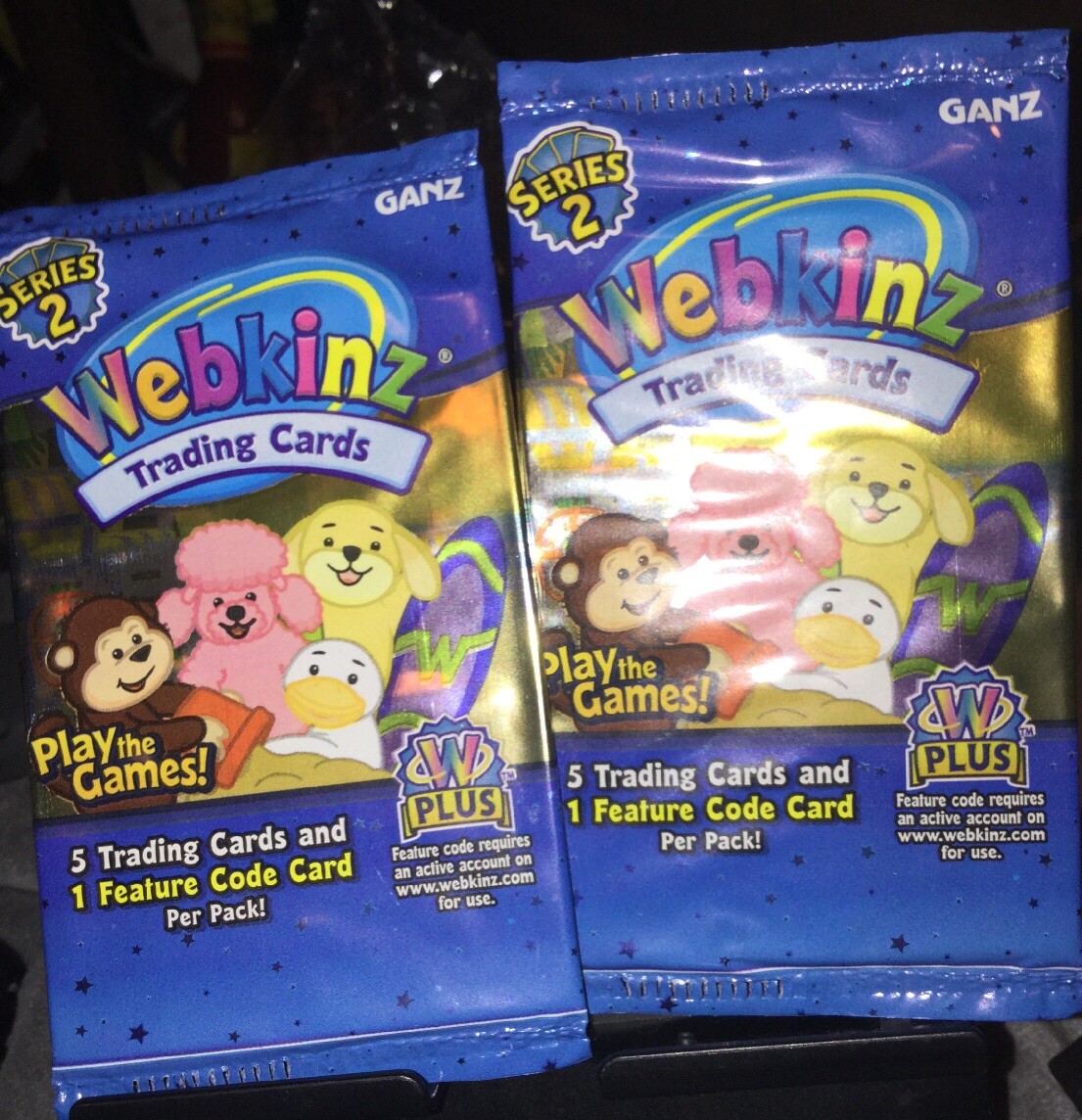 Ganz Webkinz Series 2 Trading Cards ( 2 Packs ) New Sealed Rare