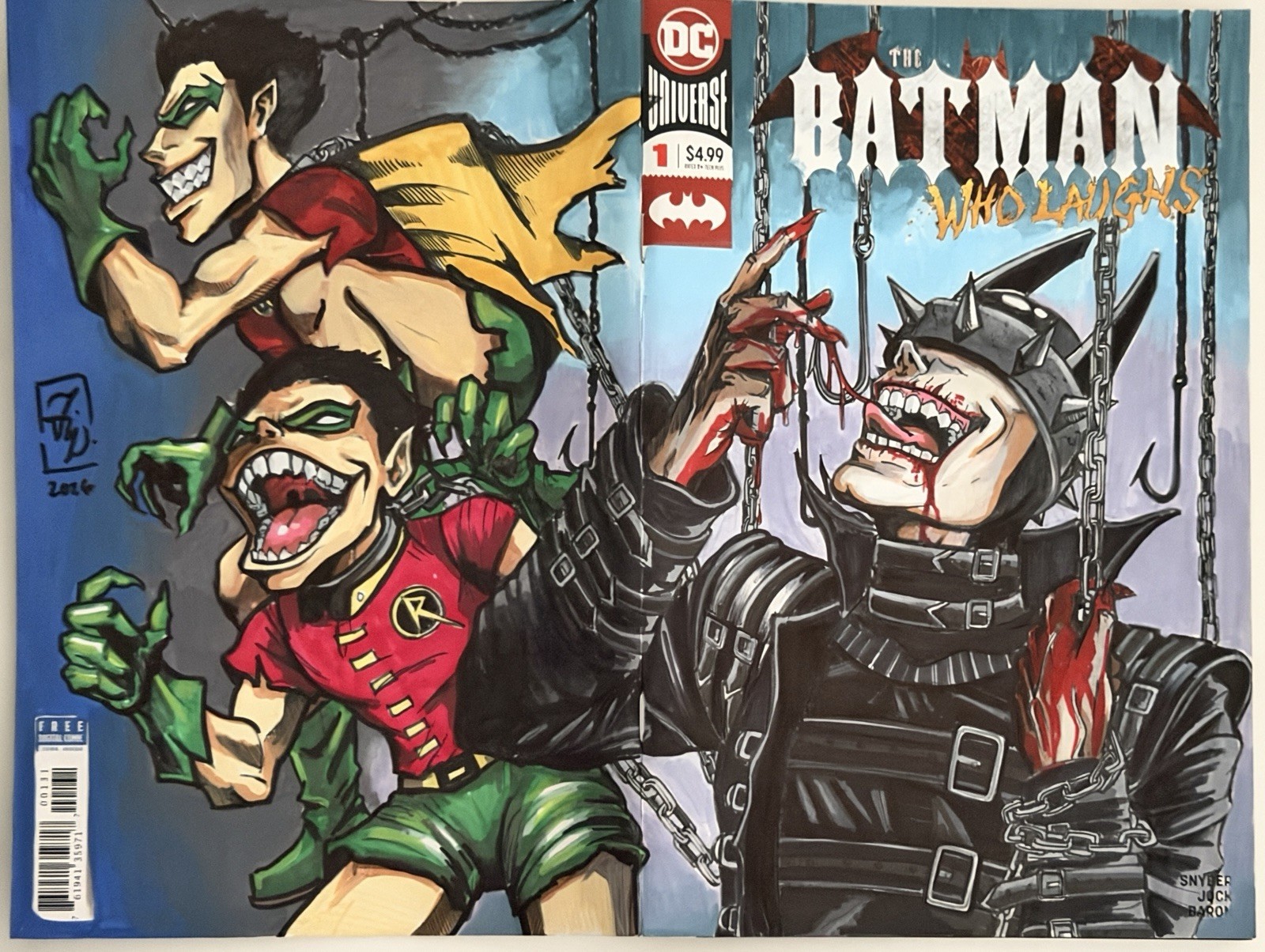 Batman Who Laughs #1 - Blank Sketch Variant w/2-Cvr Original Art by Jamie Warner