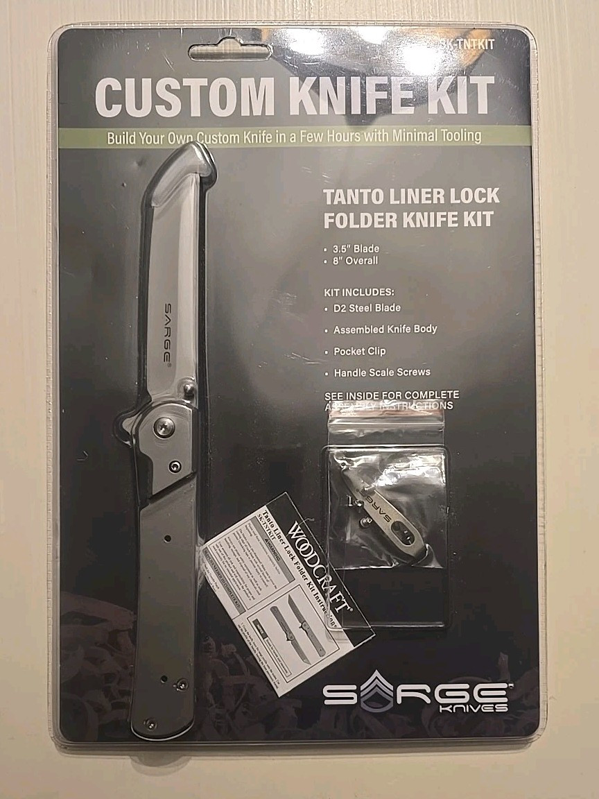 NEW NIB Sarge Tanto Liner Lock Folder Knife KIT for Hunting & Fishing - 8 NEW NIB Sarge Tanto Liner Lock Folder Knife KIT for Hunting & Fishing - 8
