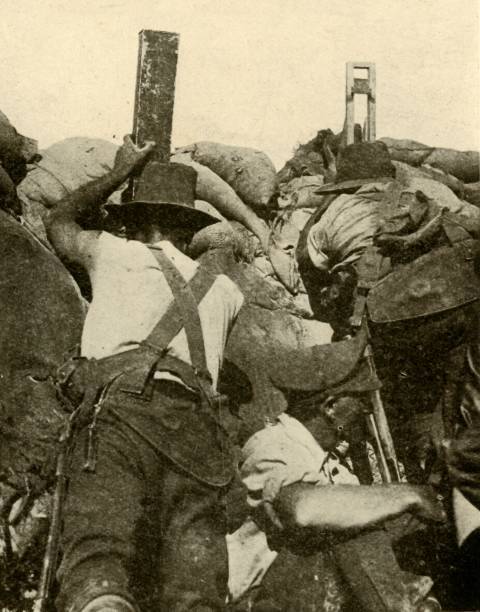 With The Anzacs In Gallipoli Inside An Australian Trench Old Photo