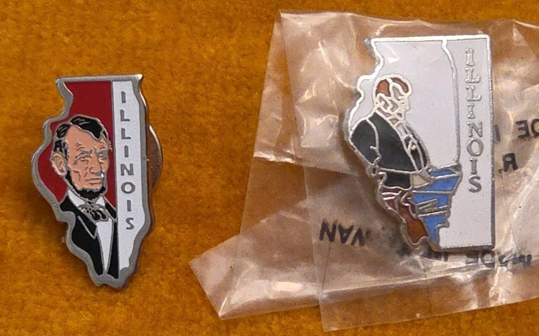 Illinois Lapel Pins -lot of 2 - Vintage