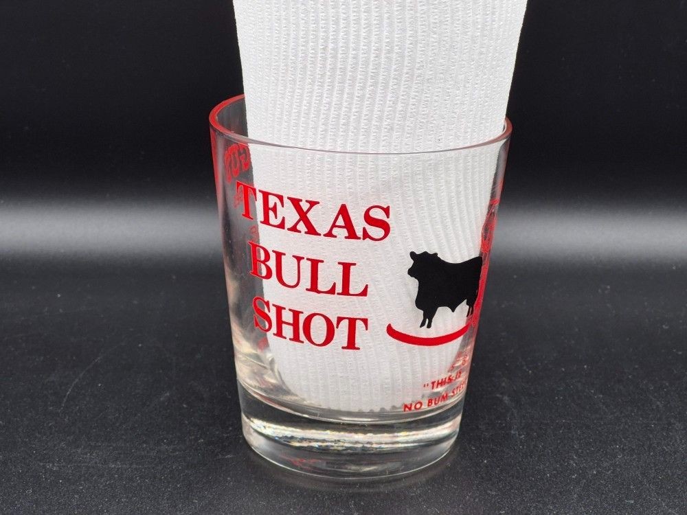 Vintage Texas Bull Shot Angus Restaurants Old Fashioned Glass