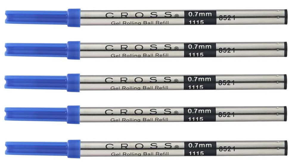 5 pk, Genuine Cross Selectip Rollerball Gel Pen Refills, Blue Medium, #8521