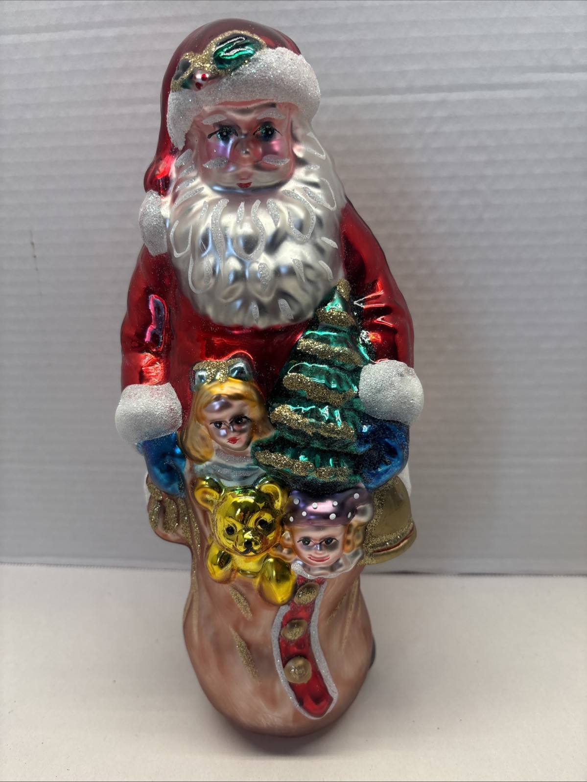 PESCHKA Vintage 1996 Glass Santa Claus Christmas 11” Table Decor PESCHKA Vintage 1996 Glass Santa Claus Christmas 11” Table Decor