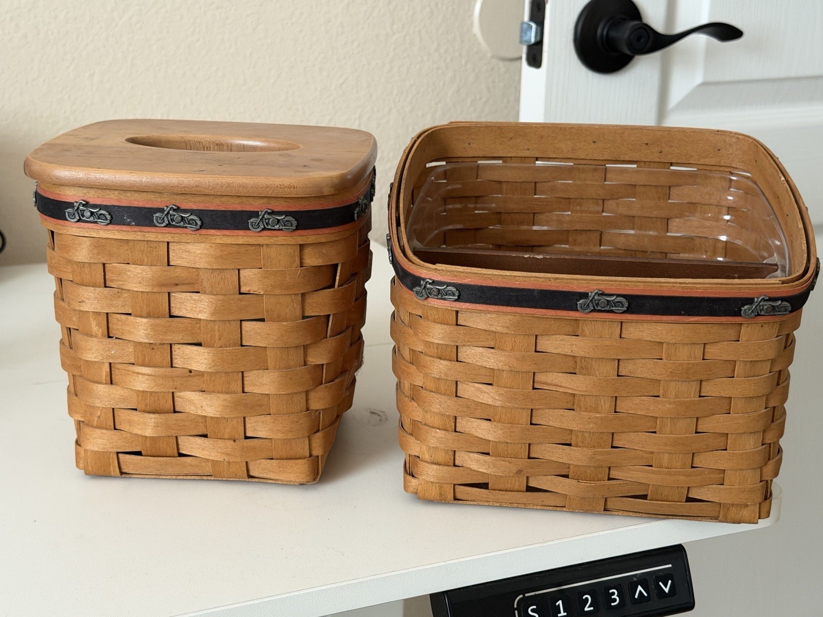 2 Longaberger RARE 2008 Harley Motorcycle Baskets  HTF