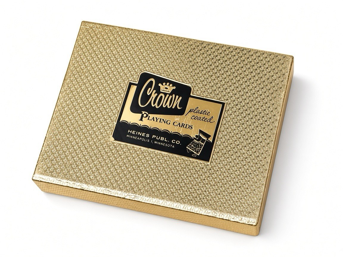 🌟 Vintage Crown Playing Cards Double Deck Gold Box Heines Publ Co Floral