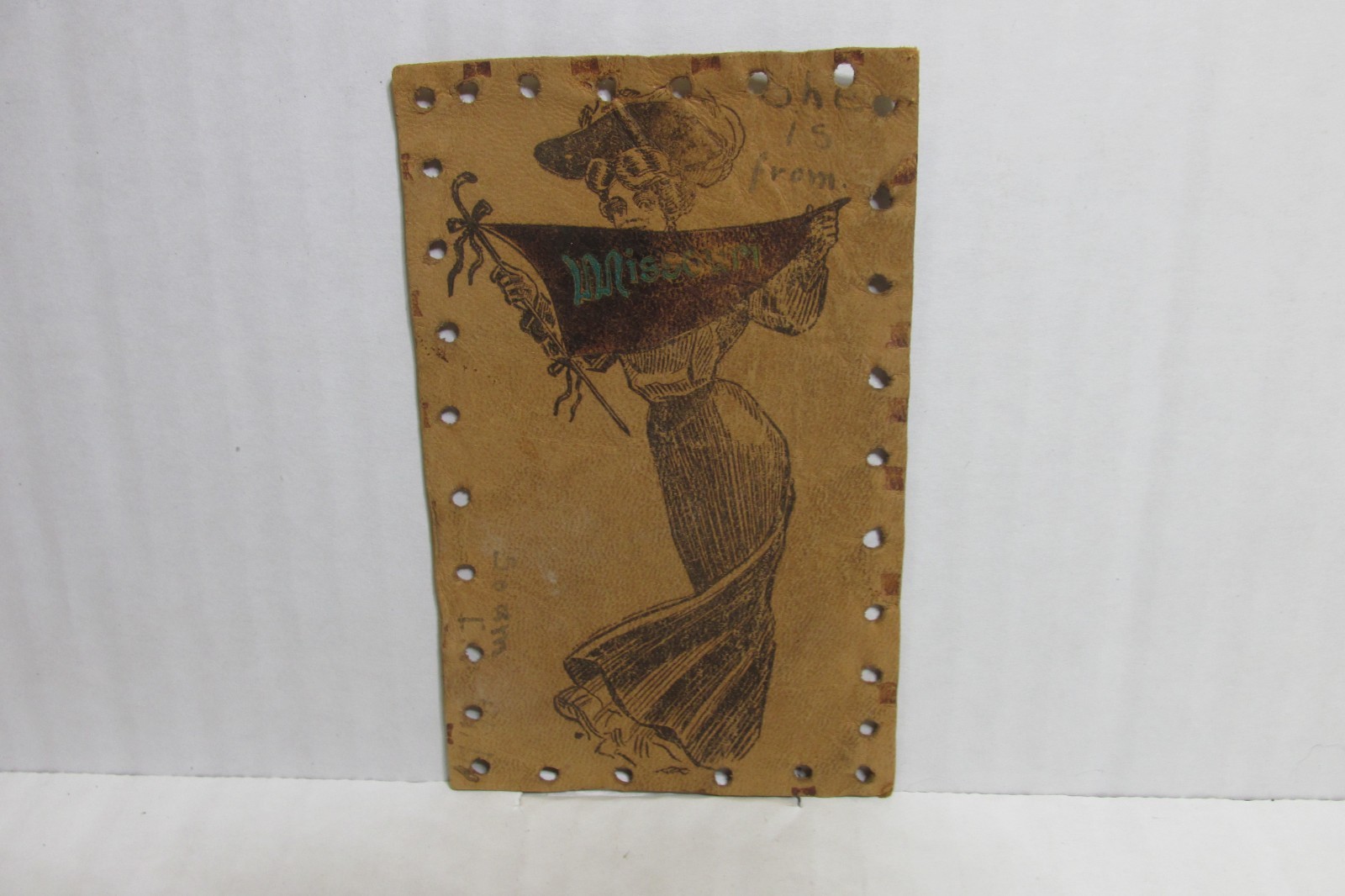 NOVEMBER 1906 LEATHER POST CARD. POSTED