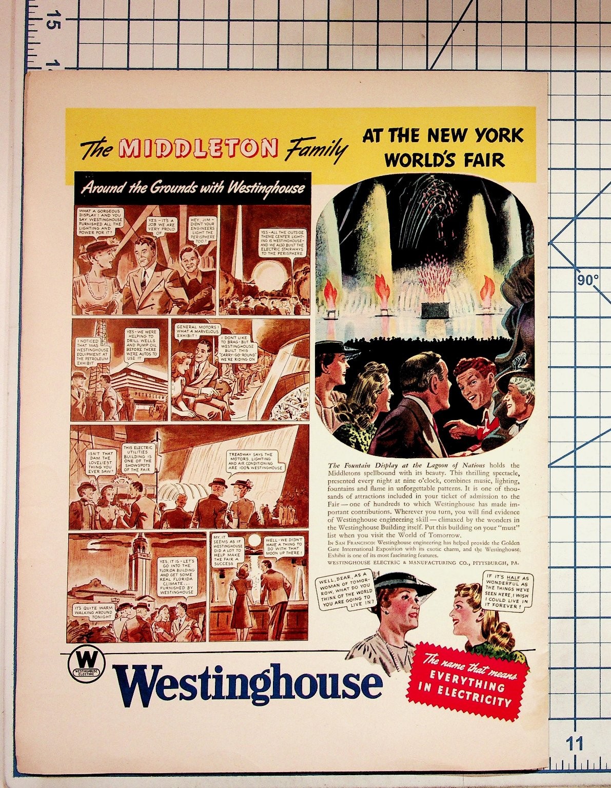 1939-40 Westinghouse Ad New York World's Fair Golden Gate Expo Ephemera 1939-40 Westinghouse Ad New York World's Fair Golden Gate Expo Ephemera