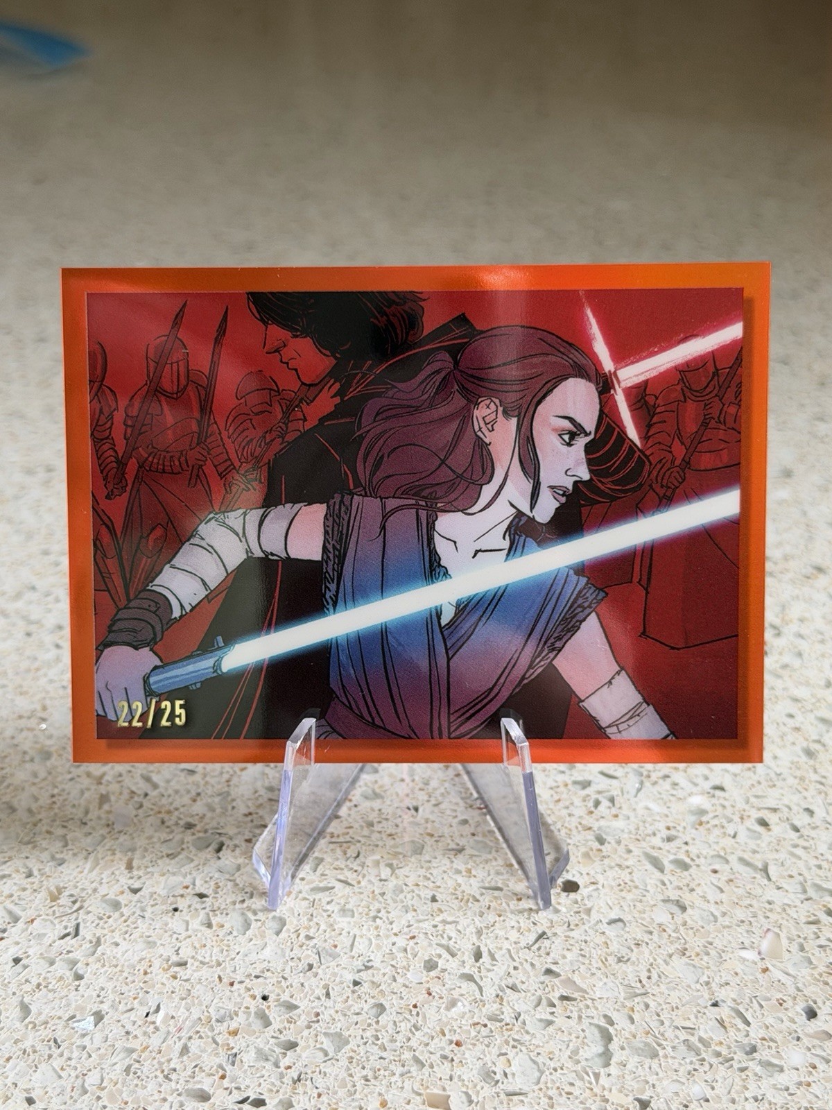 2023 Topps Chrome Galaxy Rey & Kylo Ren /25 Orange #WSW-3 Women of Star Wars 2023 Topps Chrome Galaxy Rey & Kylo Ren /25 Orange #WSW-3 Women of Star Wars