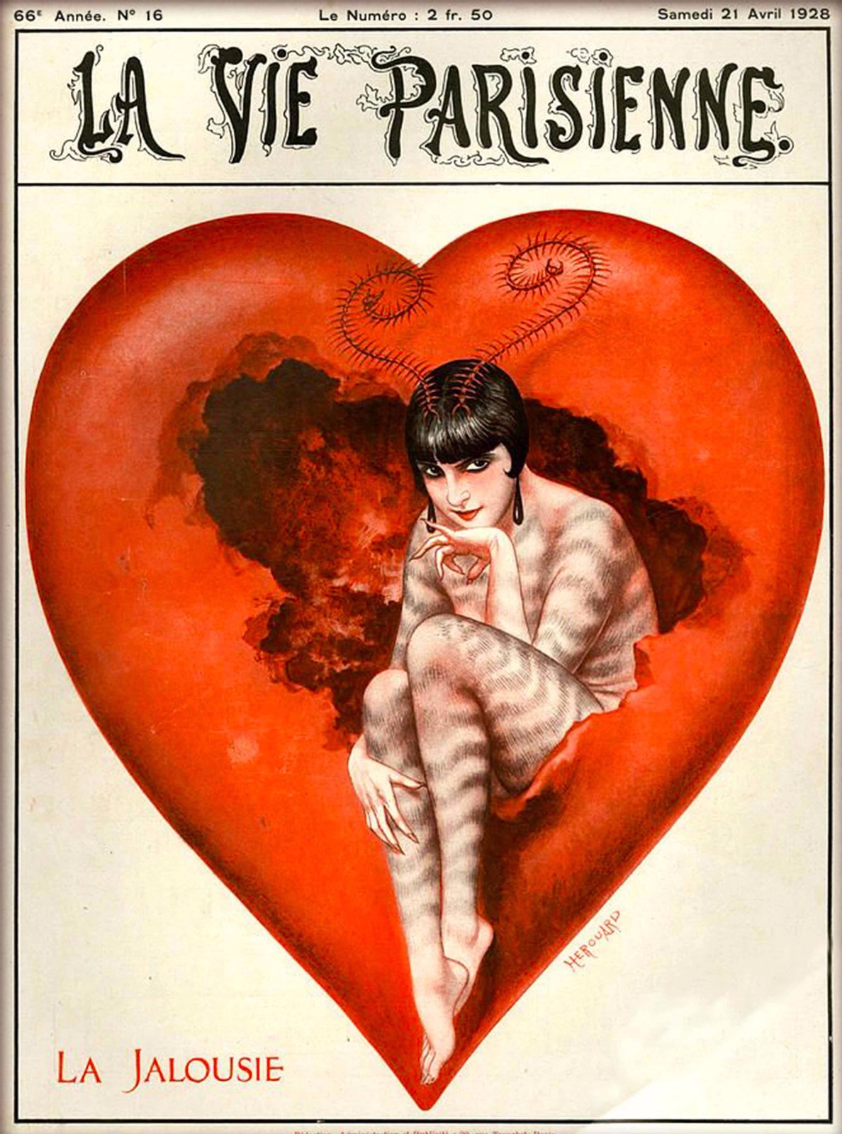 1928 La Vie Parisienne La Jalousie French France Travel Advertisemnt Poster 1928 La Vie Parisienne La Jalousie French France Travel Advertisemnt Poster
