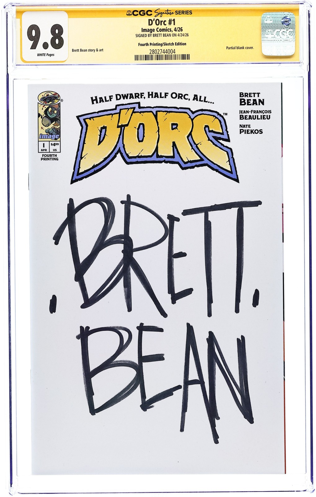 D\'orc 1K CGC 9.8 SS Bean 2026 2802744004