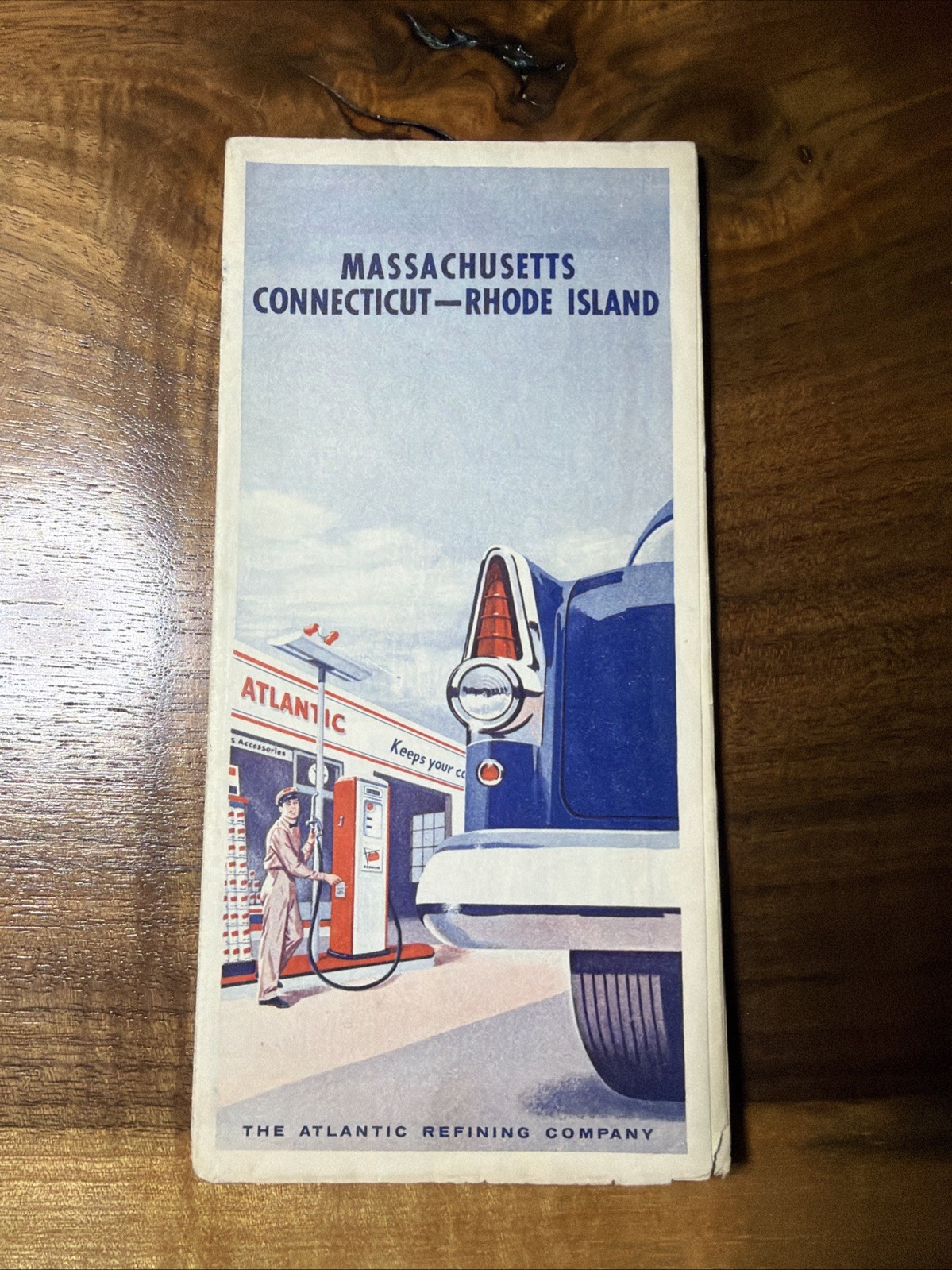 1956 The Atlantic Refining Co. Map Massachusetts, Connecticut, & Rhode Island
