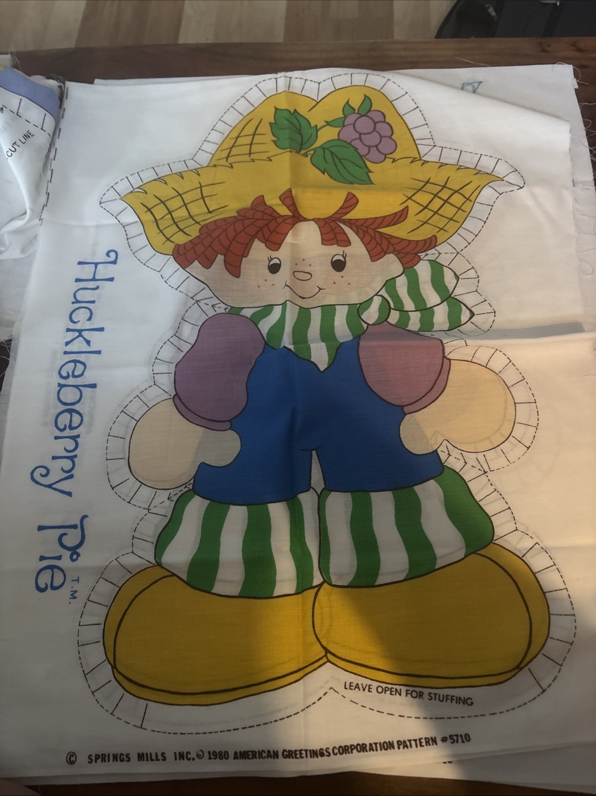Vintage Huckleberry Pie Doll Pillow Panel Cut Sew American Greetings #5710