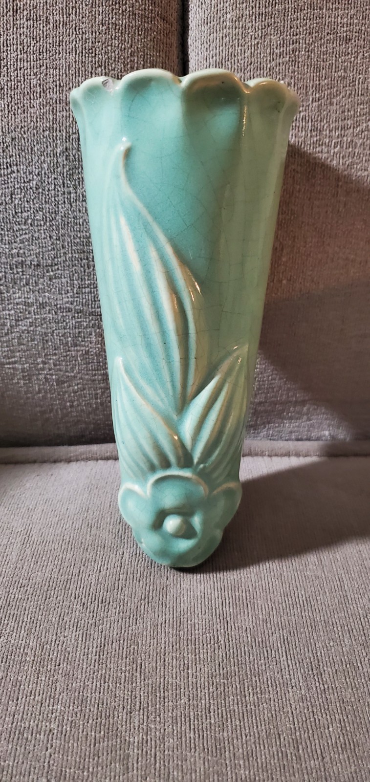 Vintage McCoy Pottery Ceramic Wall Pocket Vase Green 7