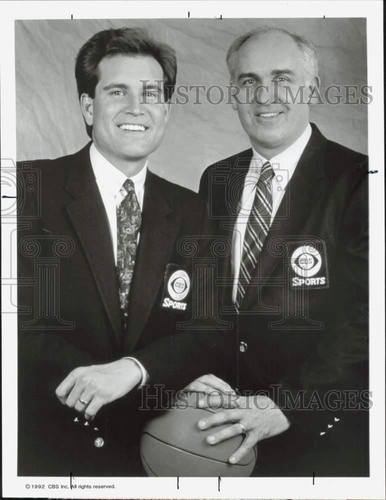 1992 Press Photo Jim Nantz & Billy Packer, CBS Sports NCAA Broadcasters 1992 Press Photo Jim Nantz & Billy Packer, CBS Sports NCAA Broadcasters