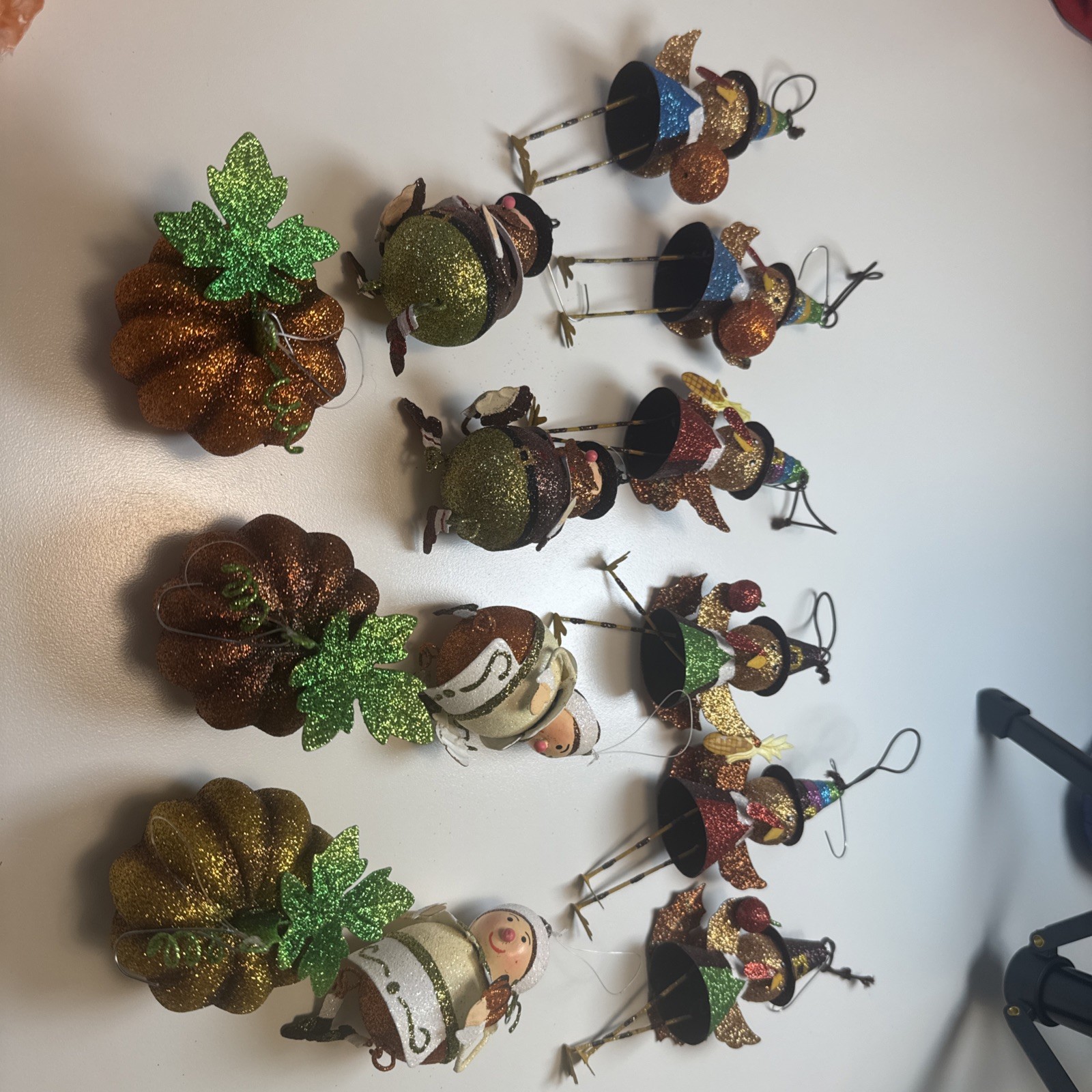 Pier 1 One VINTAGE PILGRIM/Turkey/pumpkin Ornament FALL HARVEST Glitter 13pcs Pier 1 One VINTAGE PILGRIM/Turkey/pumpkin Ornament FALL HARVEST Glitter 13pcs