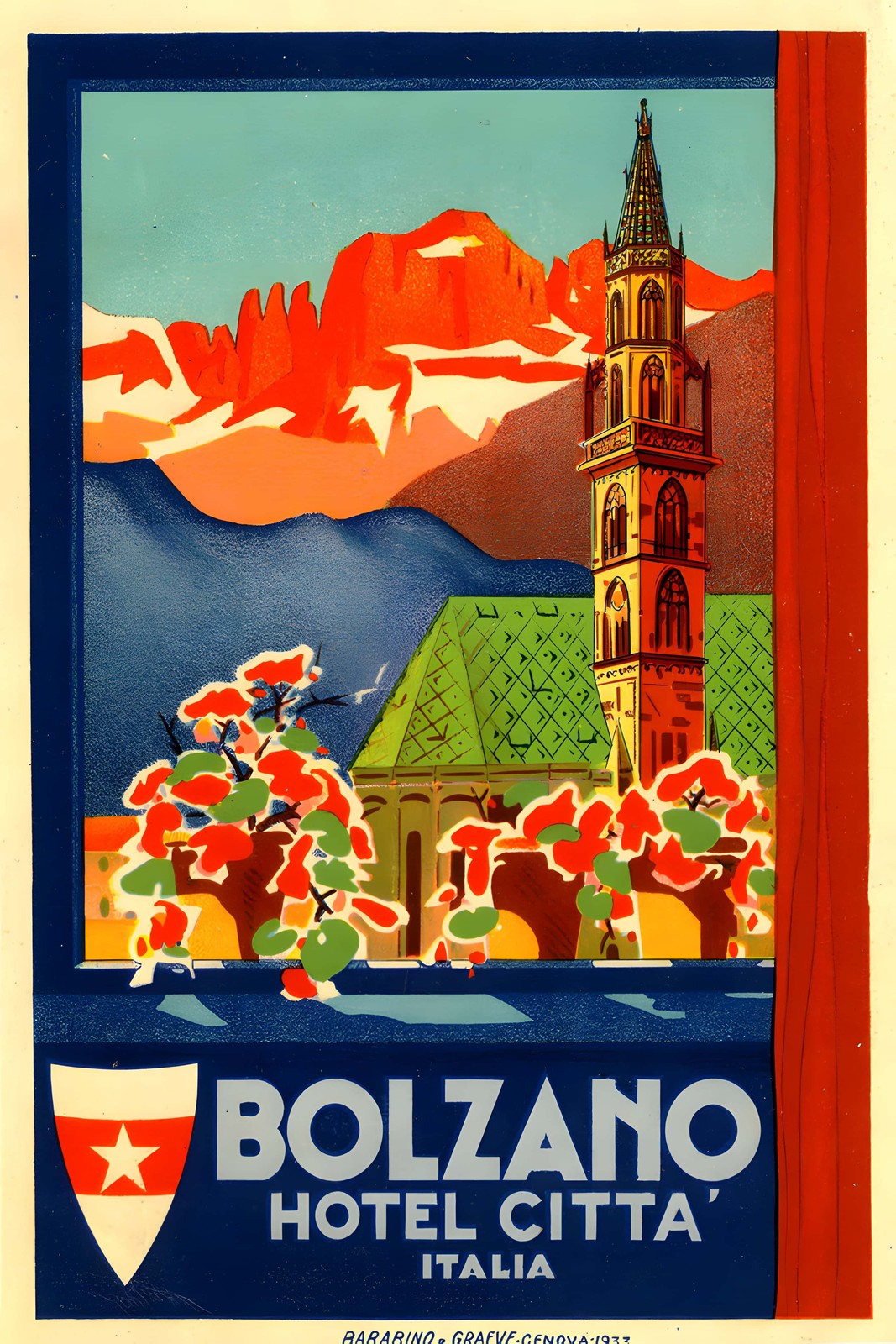 Bolzano Hotel Cittร Italia (1930s) ๐ฎ๐น๐ - 24x36โ - Rare Reprint ๐คฏ๐ฏ Bolzano Hotel Cittร Italia (1930s) ๐ฎ๐น๐ - 24x36โ - Rare Reprint ๐คฏ๐ฏ
