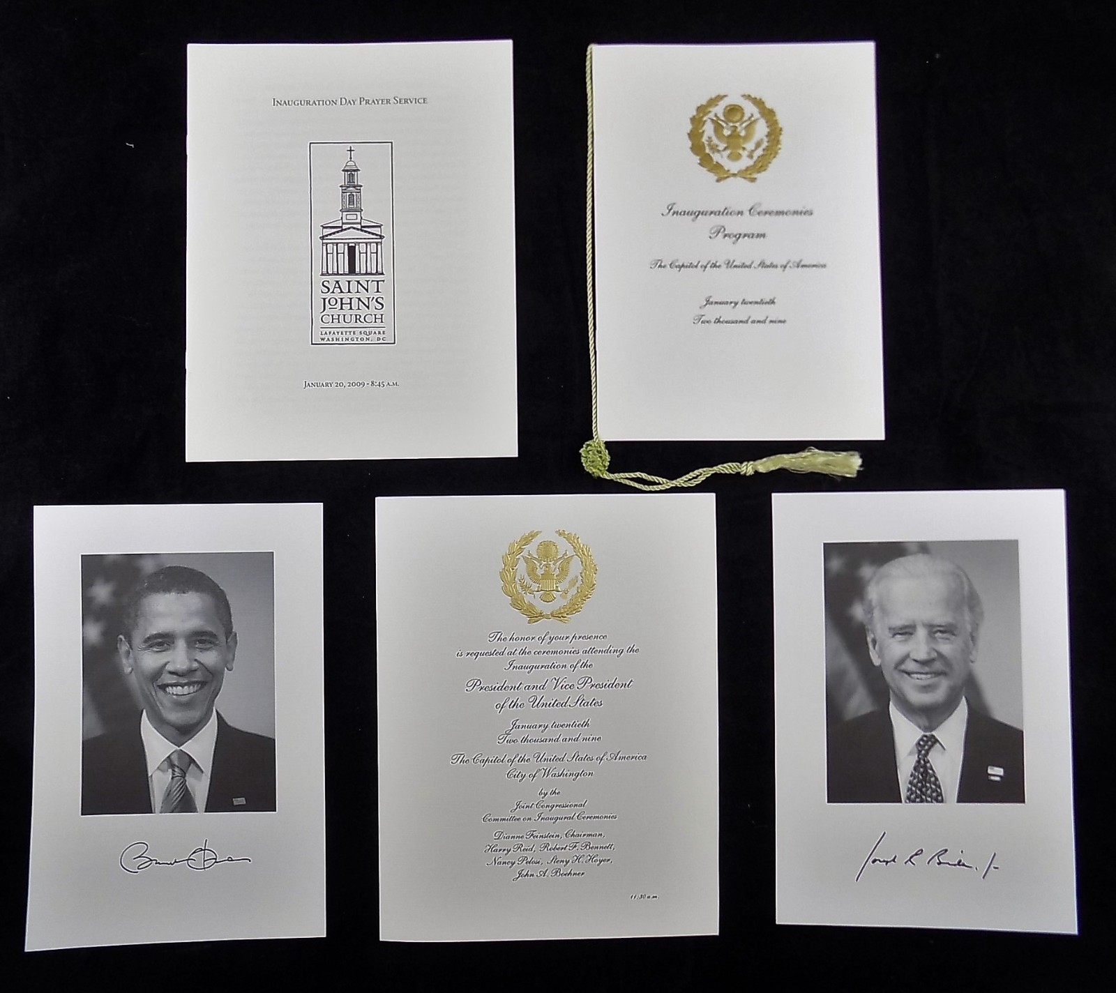 2009 President Obama Biden Inauguration Invite , Program, Photos, Prayer Program