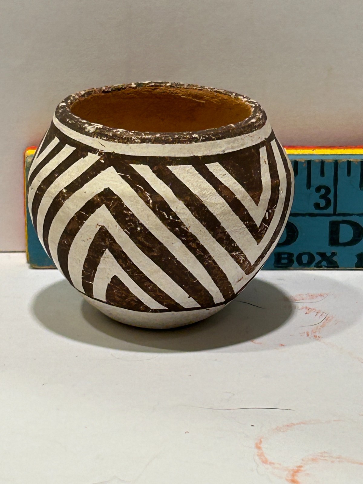 Unknown  Old Acoma ? Pottery Bowl with Fish Design 2 TALL