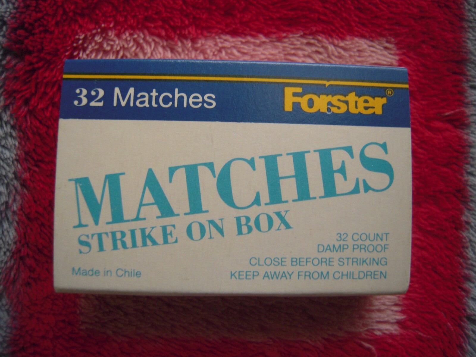 NOS VTG FORSTER STRIKE ON BOX 32 CT UNSTRUCK MATCHBOX 2-1/16\