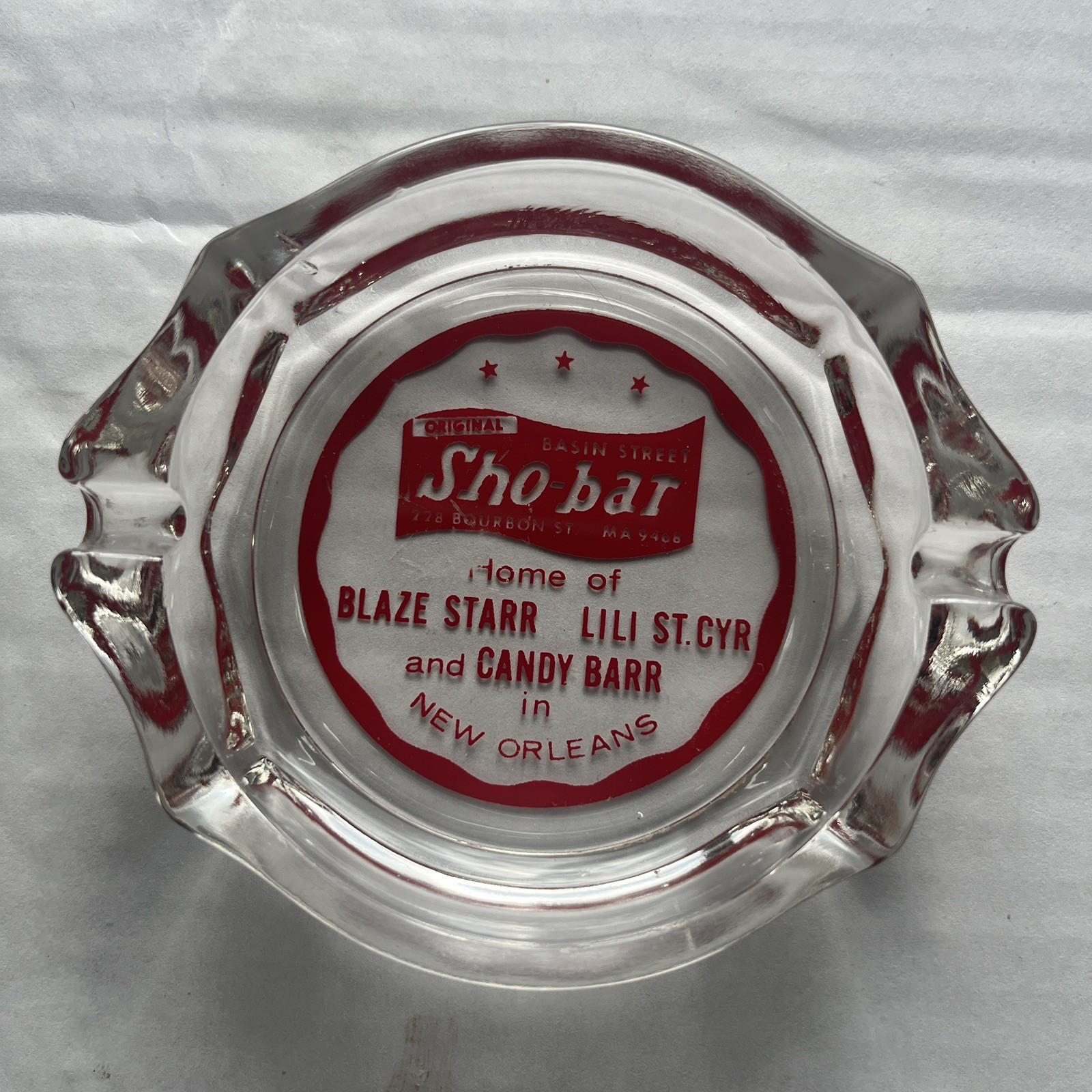 Sho-Bar New Orleans Ashtray Blaze Starr, Candy Barr, Lili St Cyr Burlesque