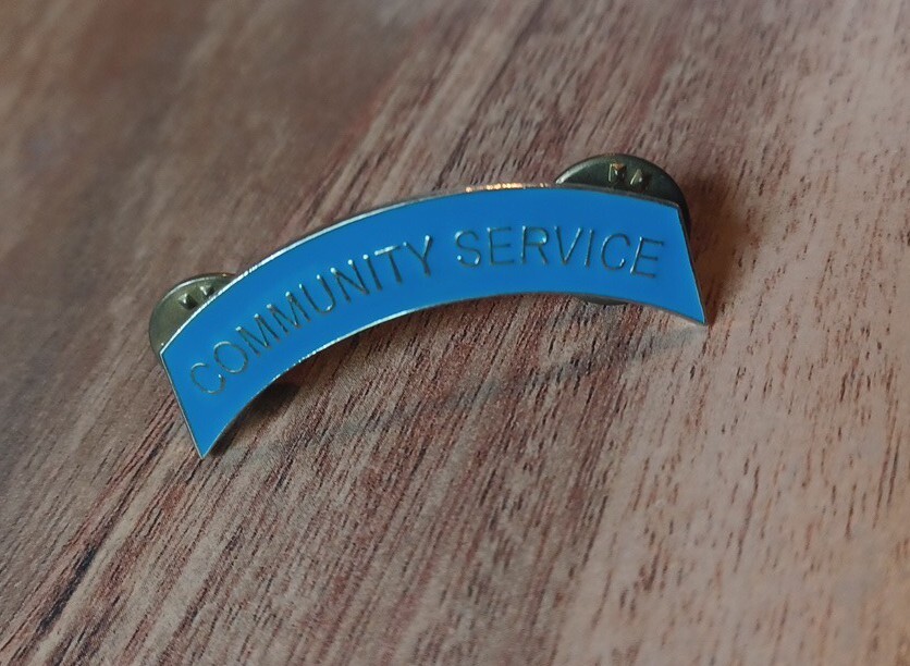 Vintage Community Service Enameled Arc Pin 
