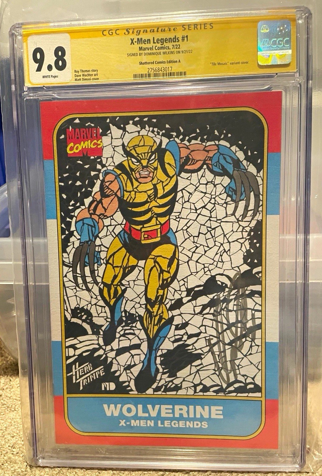 X-Men Legends #1 Shattered Mosaic Variant CGC 9.8 Signed NBA Dominique Wilkins X-Men Legends #1 Shattered Mosaic Variant CGC 9.8 Signed NBA Dominique Wilkins